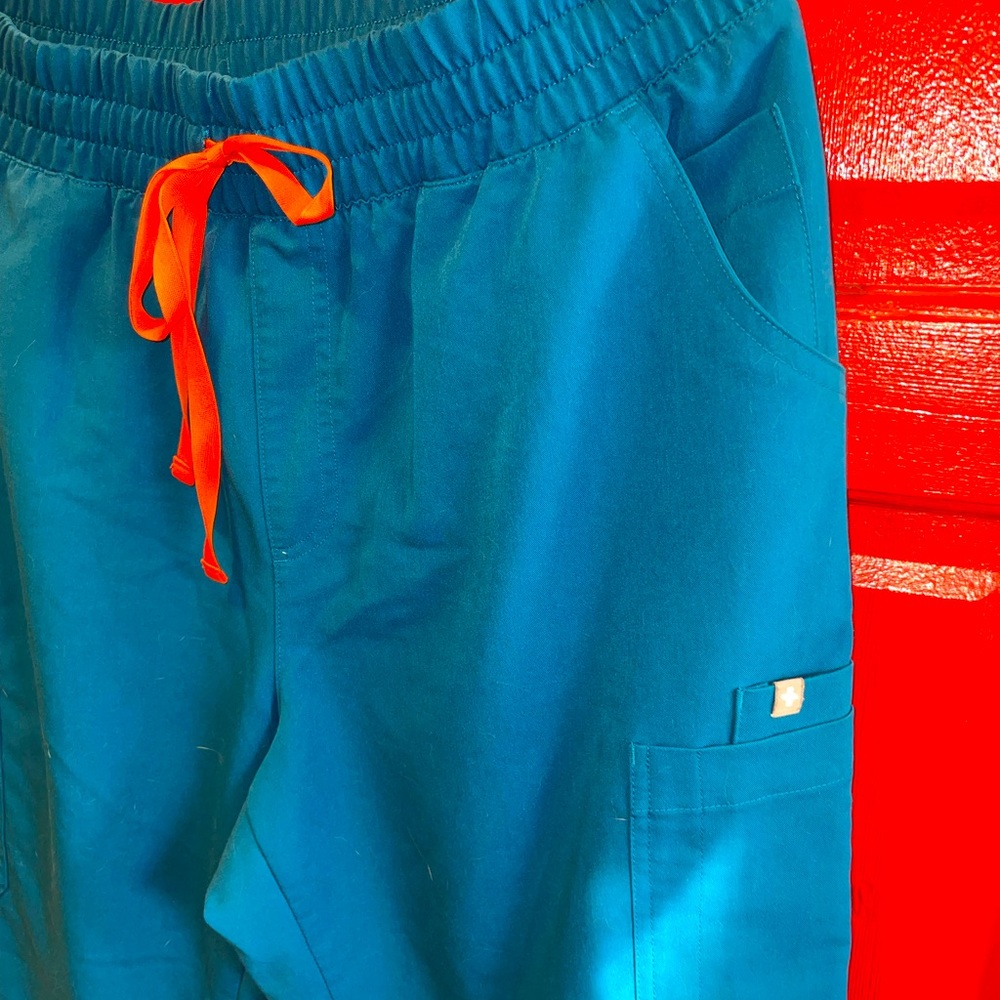 FIGS ALPS BLUE HIGH WAISTED YOLA SCUB BOTTOMS IN XL